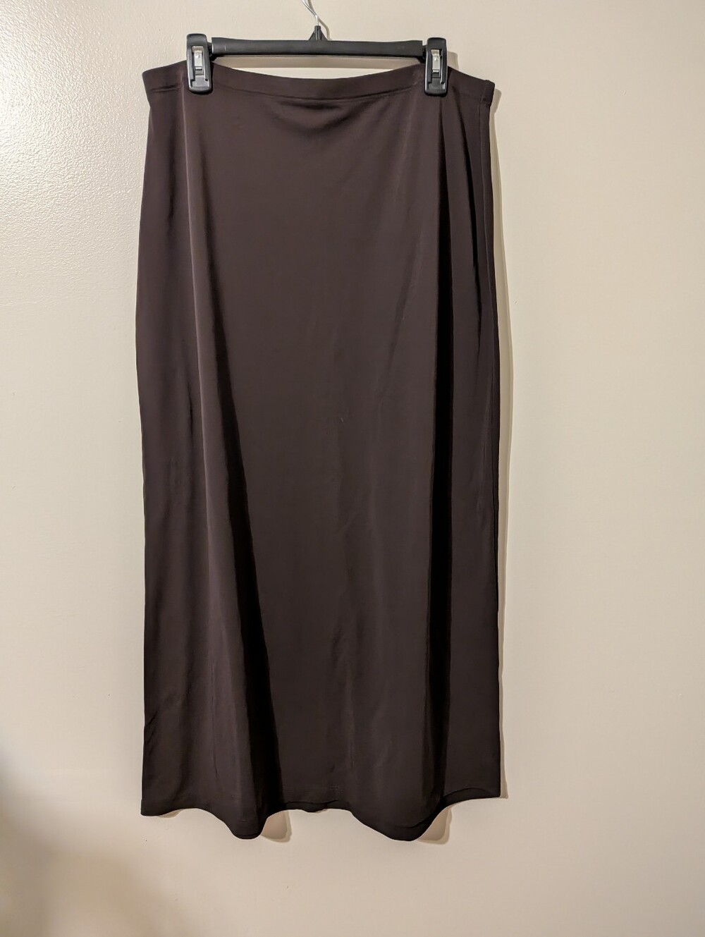 III State Chocolate Brown Stretch Maxi Skirt Large  90s Minimalist Boho
